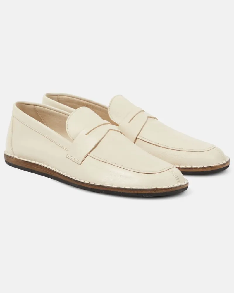 The Row Loafers Cary aus Leder Weiß