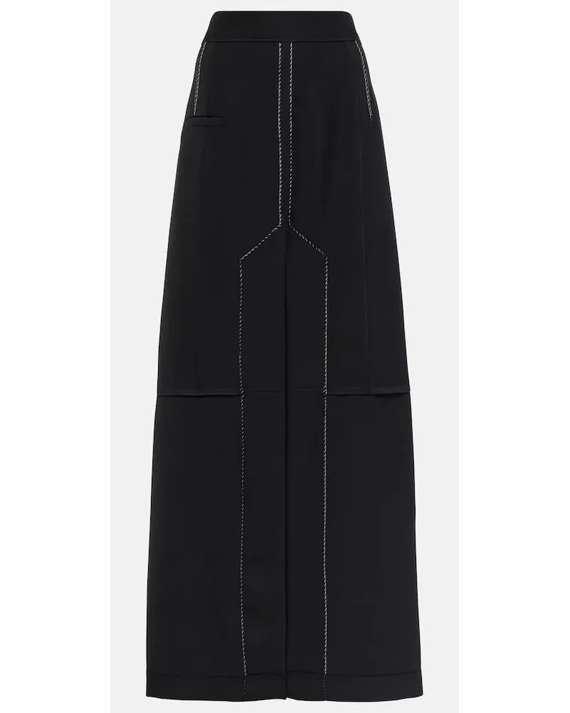 Victoria Beckham Low-Rise-Maxirock Schwarz