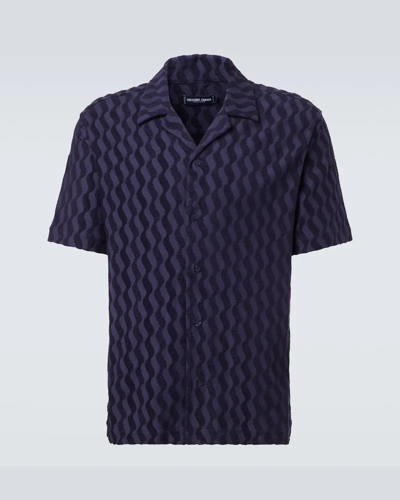 Frescobol Carioca Hemd Roberto aus Frottee Blau