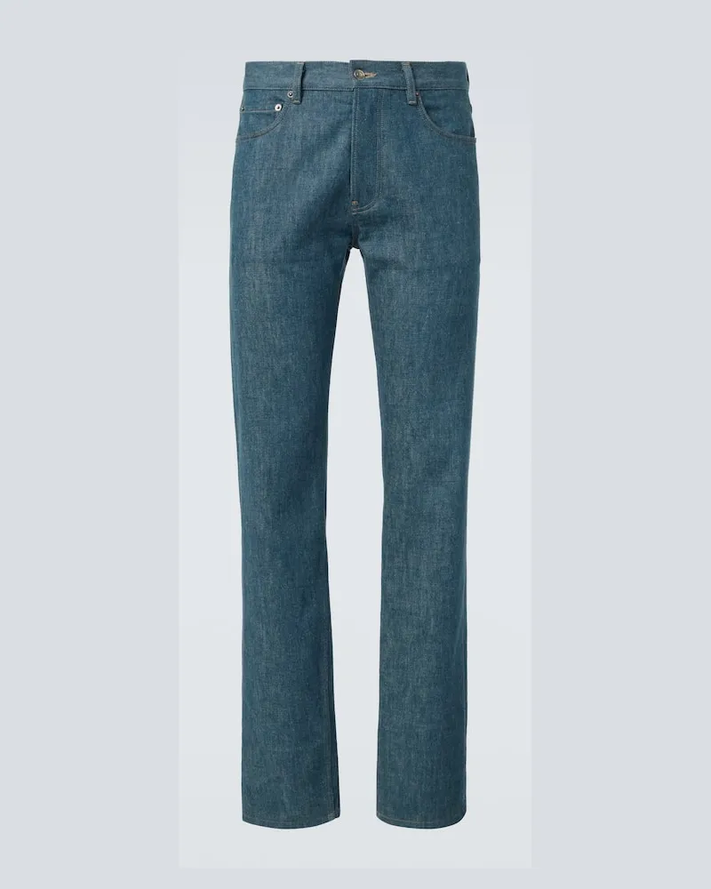 Loro Piana Mid-Rise Straight Jeans Quarona Blau