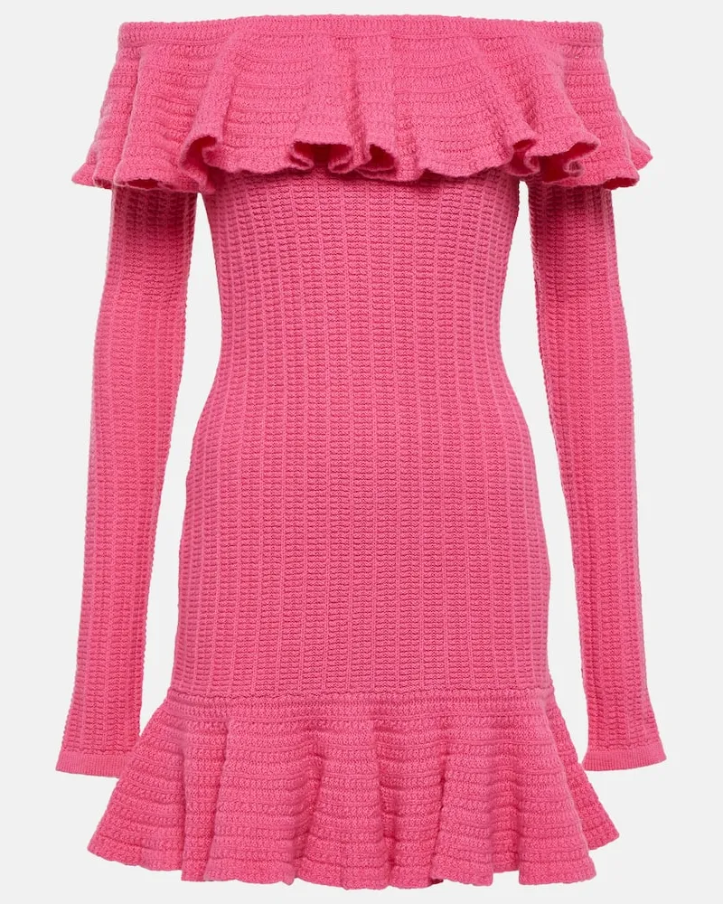 Blumarine Minikleid aus Wolle Rosa