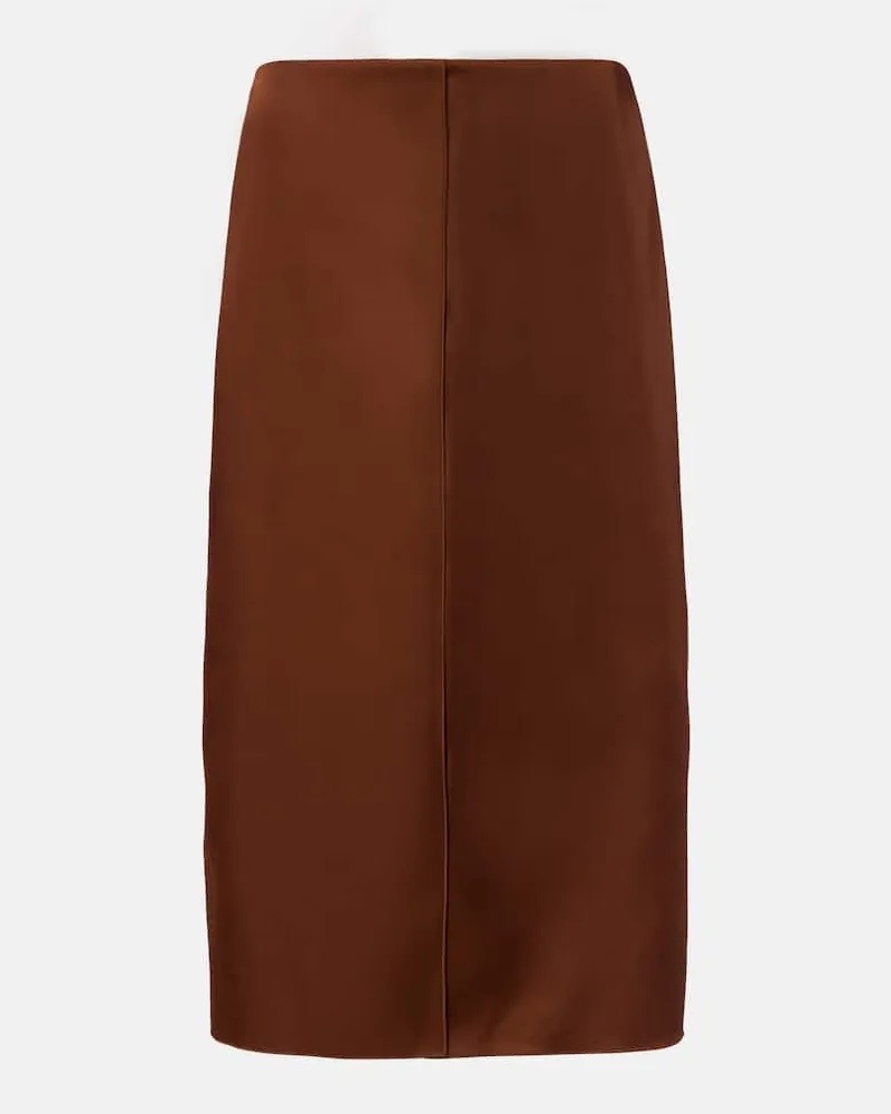 Dorothee Schumacher High-Rise-Bleistiftrock Shiny Statement Braun