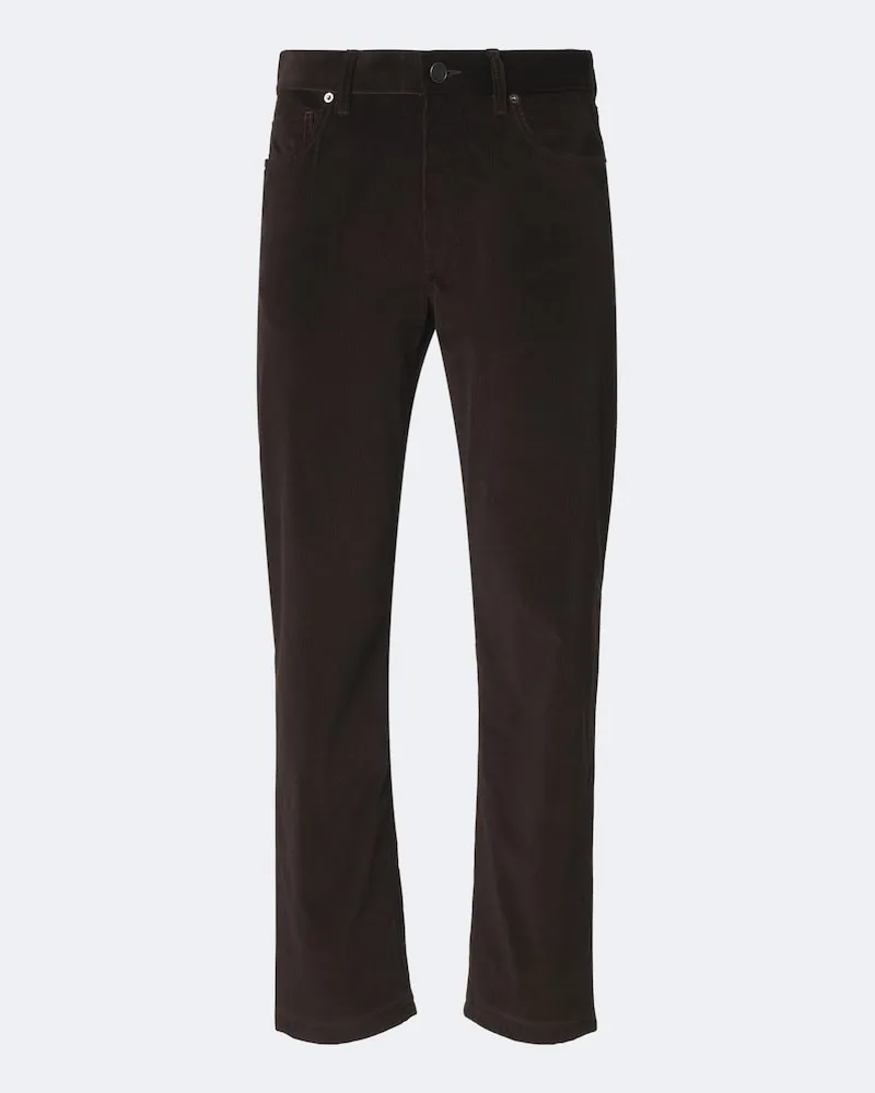 Ermenegildo Zegna Gerade Hose Roccia aus Cord Braun