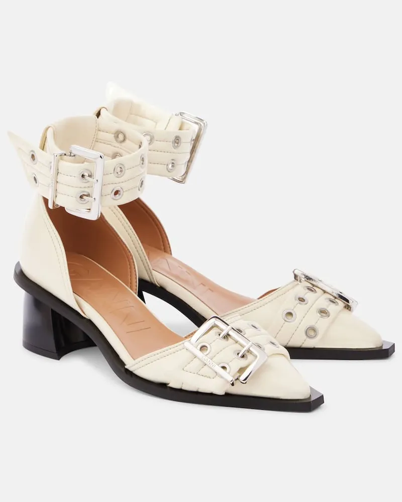 Ganni Pumps aus Lederimitat Weiß
