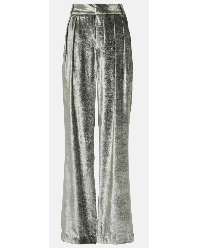 Brunello Cucinelli Weite Hose aus Samt Grau