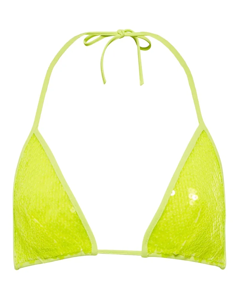 David Koma Bikini-Oberteil mit Pailletten Gelb