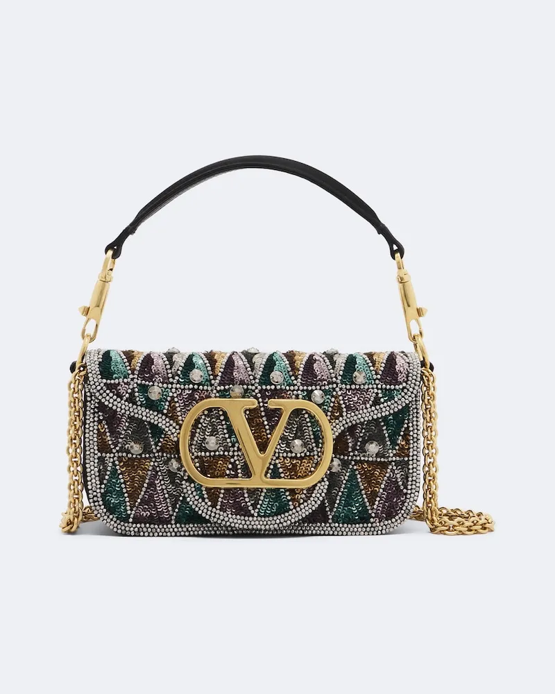 Valentino Garavani Verzierte Schultertasche Loco Small Multicolor
