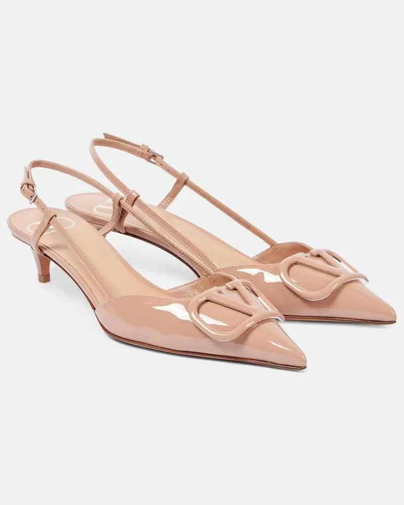 Valentino Garavani Slingback-Pumps VLogo Signature 40 aus Lackleder Pink