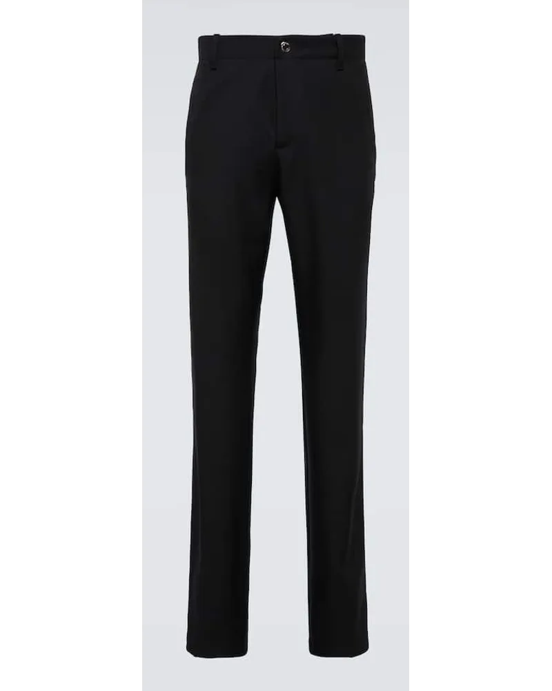 Versace Gerade Hose aus Wolle Schwarz