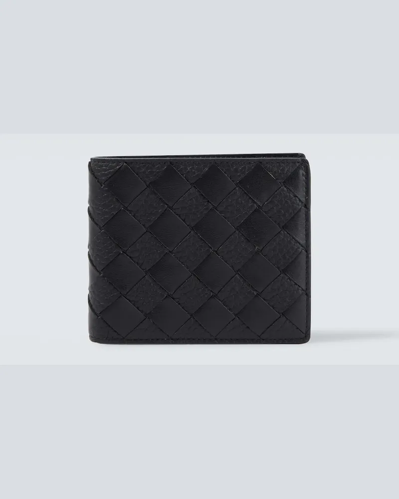 Bottega Veneta Portemonnaie Intrecciato aus Leder Schwarz