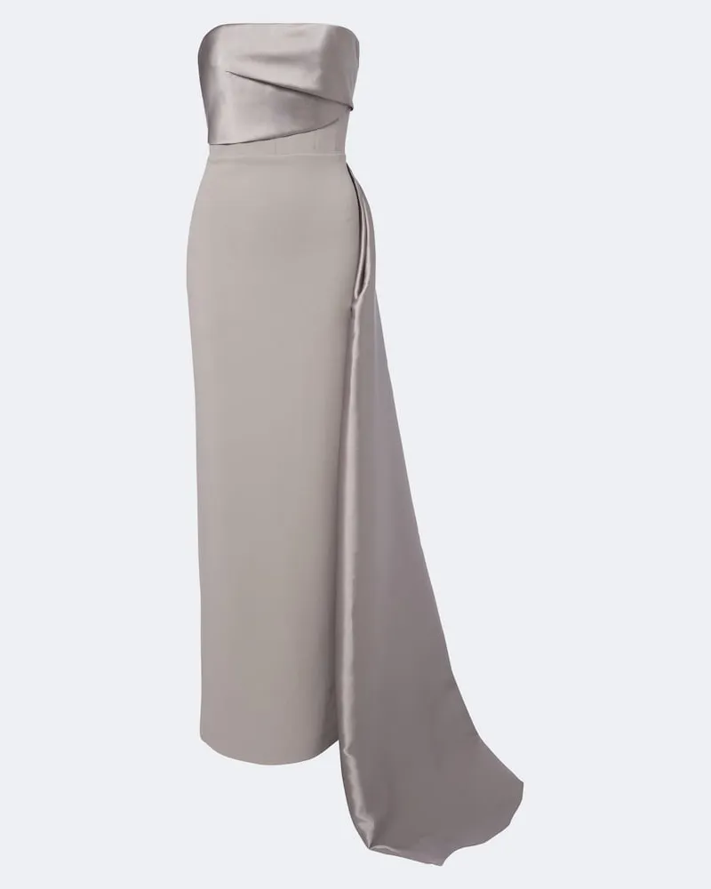 Solace London Bustier-Robe Kinsley mit Satin Grau