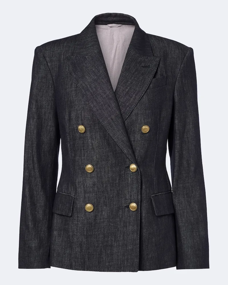 Brunello Cucinelli Blazer aus Denim Blau