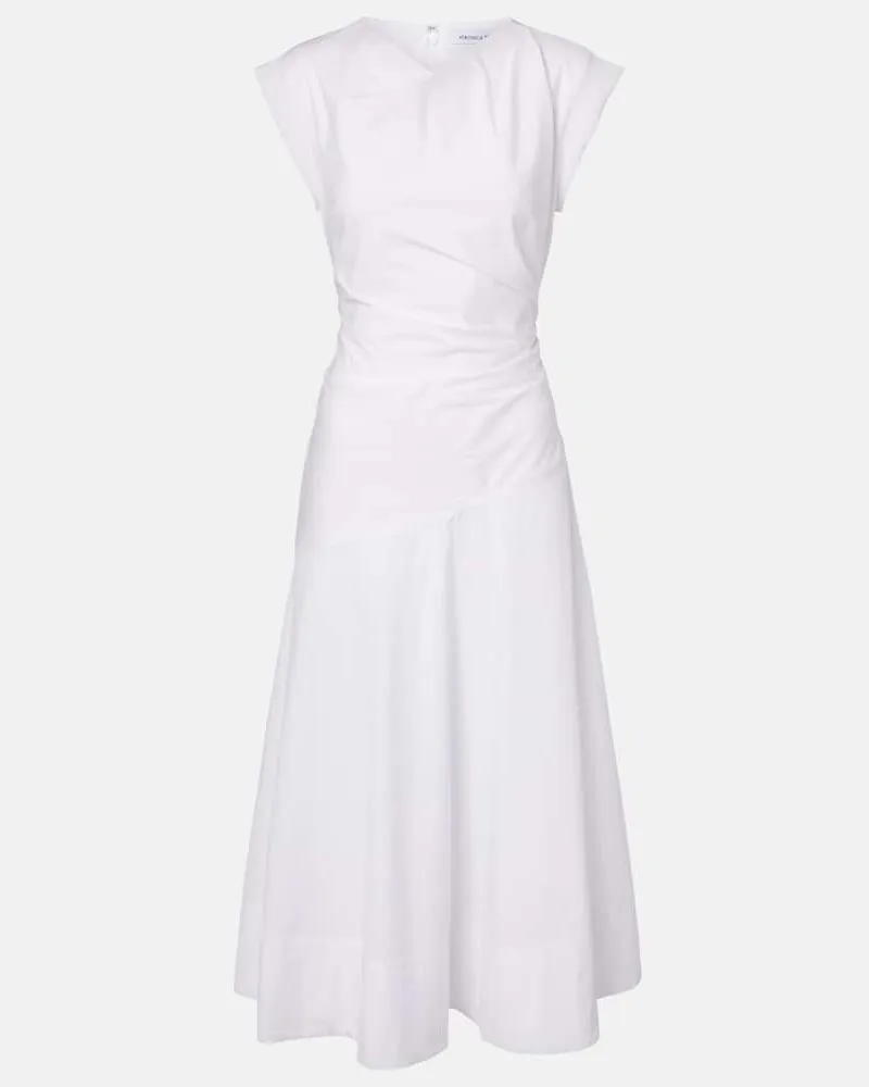 Veronica Beard Midikleid Lisette aus einem Baumwollgemisch Weiß