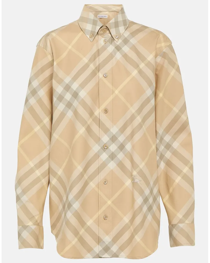 Burberry Hemd  Check aus Baumwoll-Twill Beige