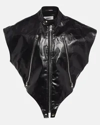 Maison Margiela Cape aus Leder Schwarz