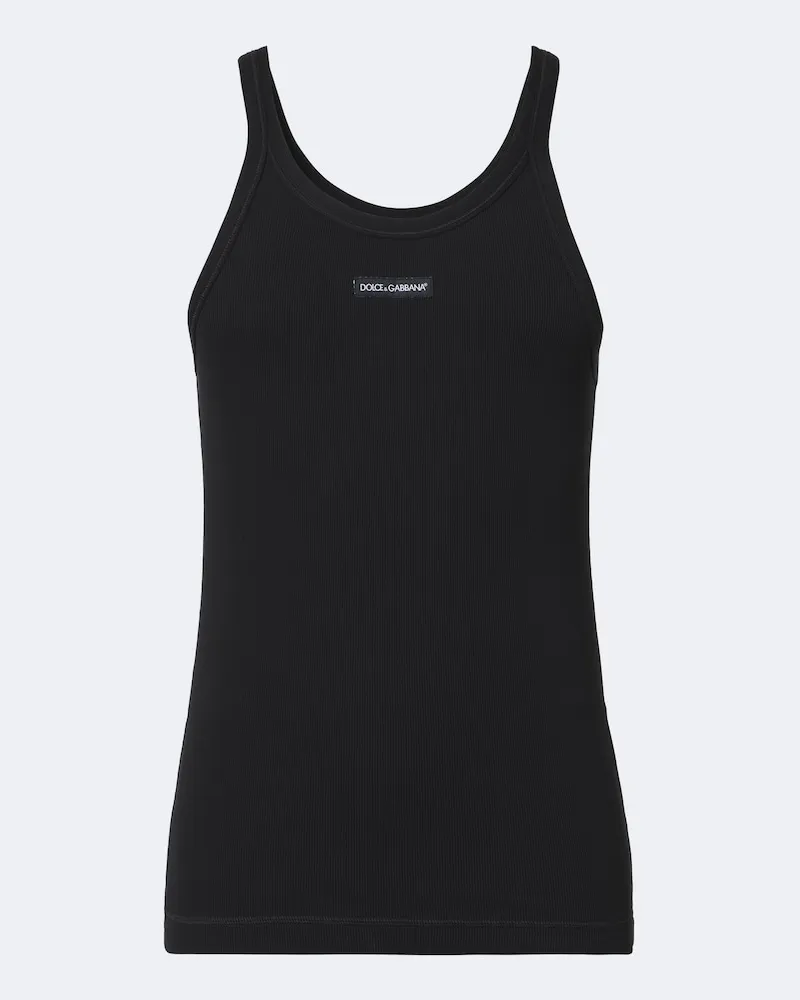 Dolce & Gabbana Tanktop aus Baumwolle Schwarz