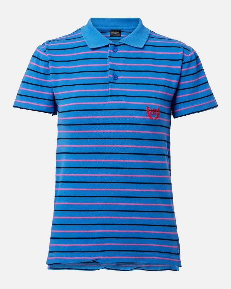 Balenciaga Polohemd aus Baumwolle Blau