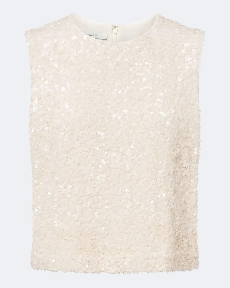 Vince Top mit Pailletten Beige
