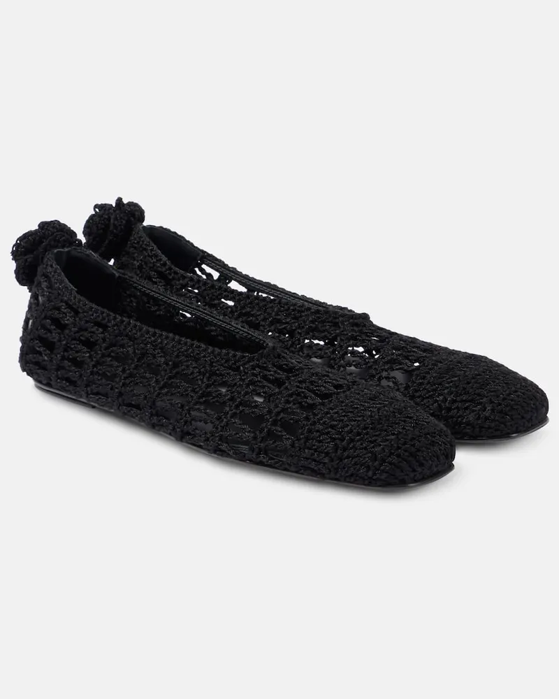 Magda Butrym Ballerinas aus Häkelstrick Schwarz