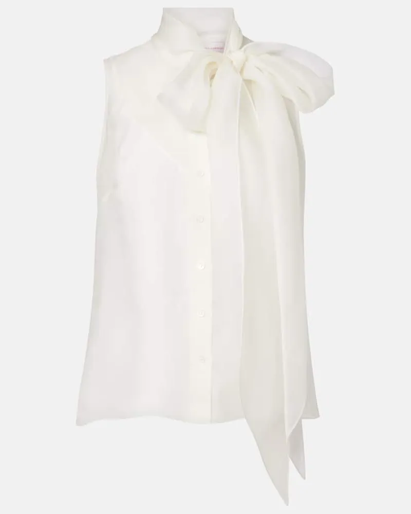 Carolina Herrera New York Top aus Seide Weiß