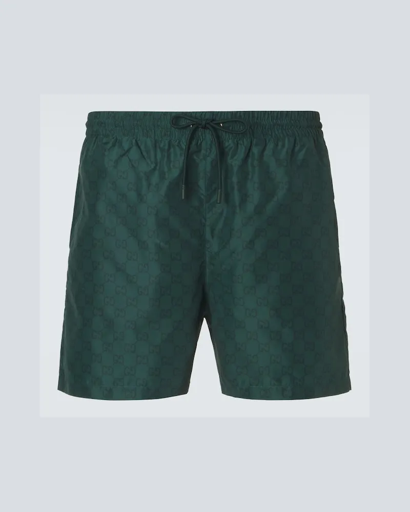 Gucci Badeshorts GG Grün