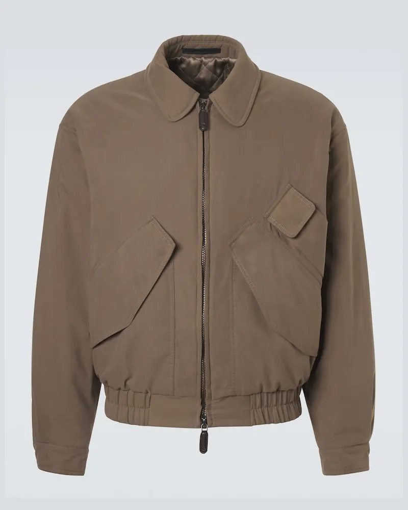 Giorgio Armani Blouson aus einem Baumwollgemisch Beige