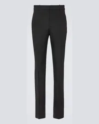 Saint Laurent Gerade High-Rise-Hose Schwarz