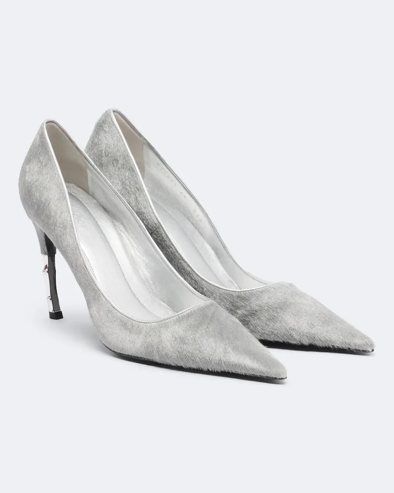 Gucci Pumps Castello aus Kalbshaar Silber