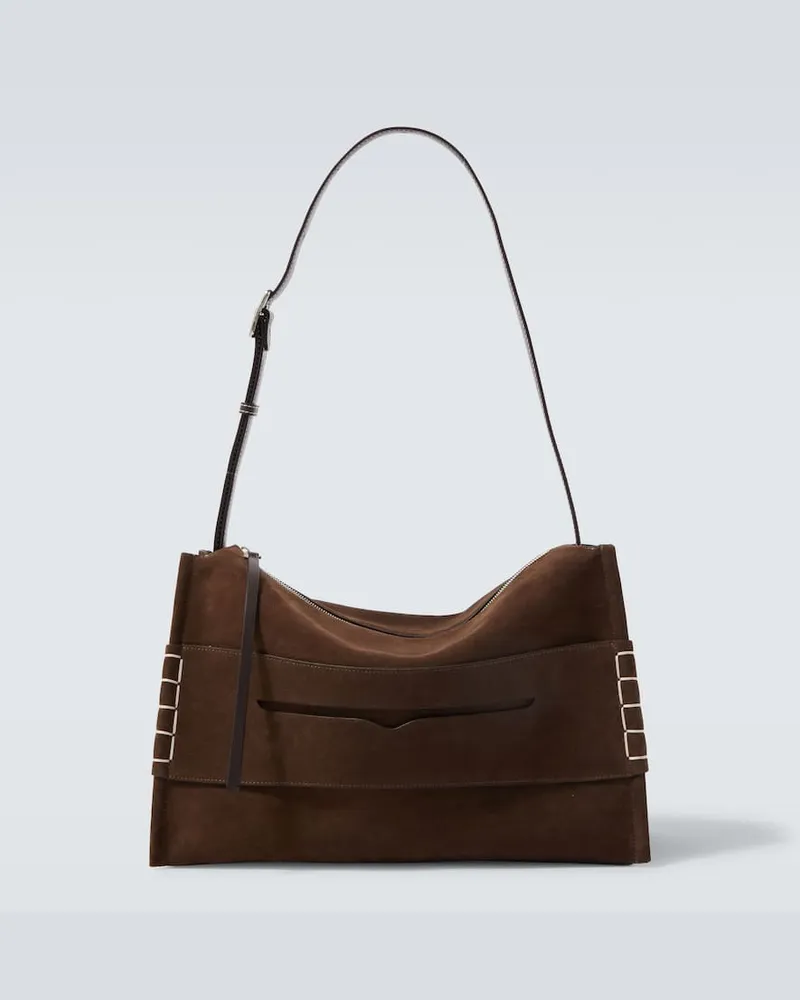 J.W.Anderson Crossbody Bag Loafer aus Veloursleder Braun