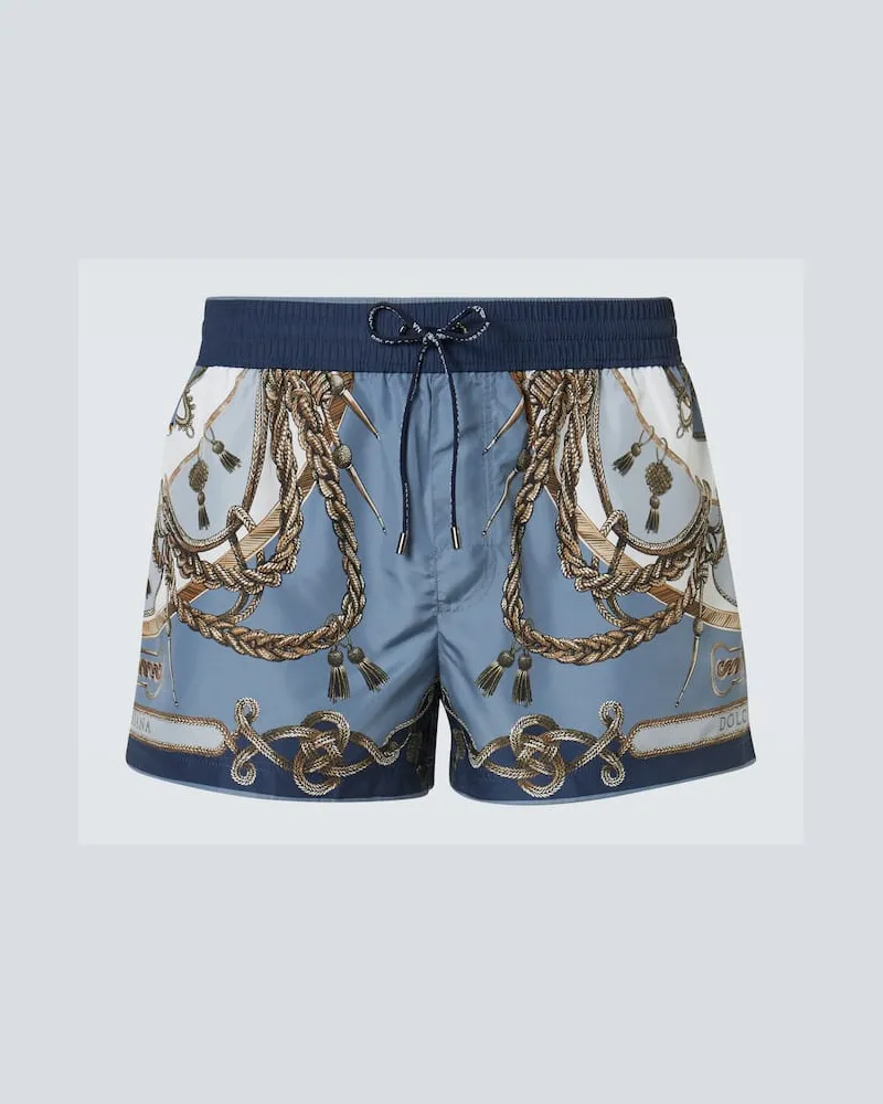 Dolce & Gabbana Bedruckte Badeshorts Blau