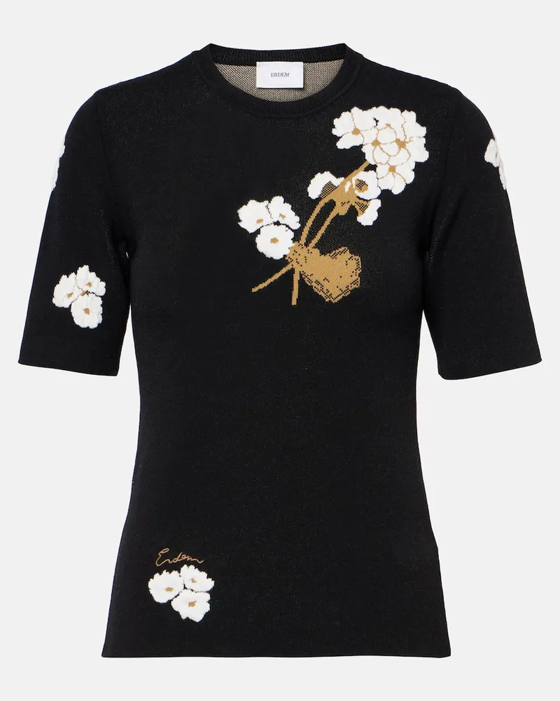 Erdem T-Shirt aus Strick Schwarz