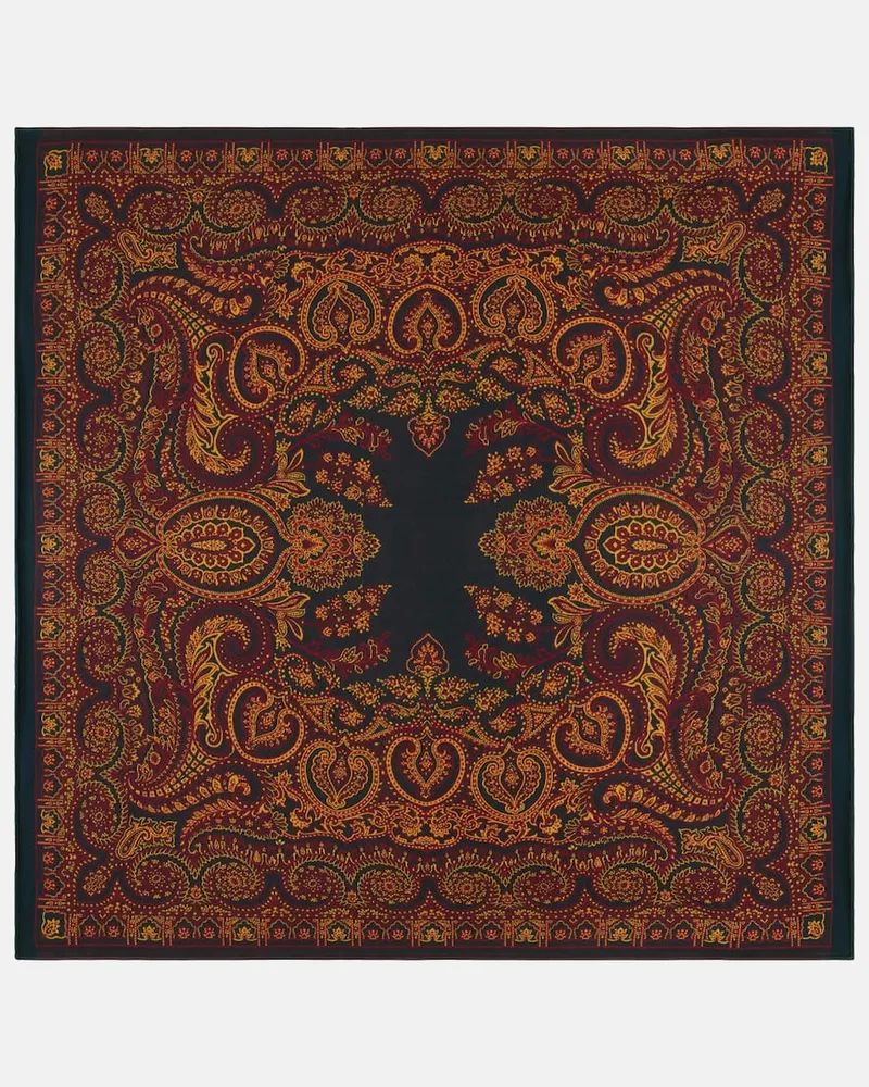 Etro Decke aus einem Wollgemisch Burgunderrot