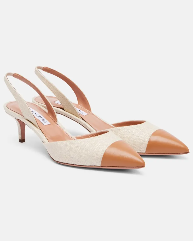 Aquazzura Slingback-Pumps Milanese 50 mit Leder Beige