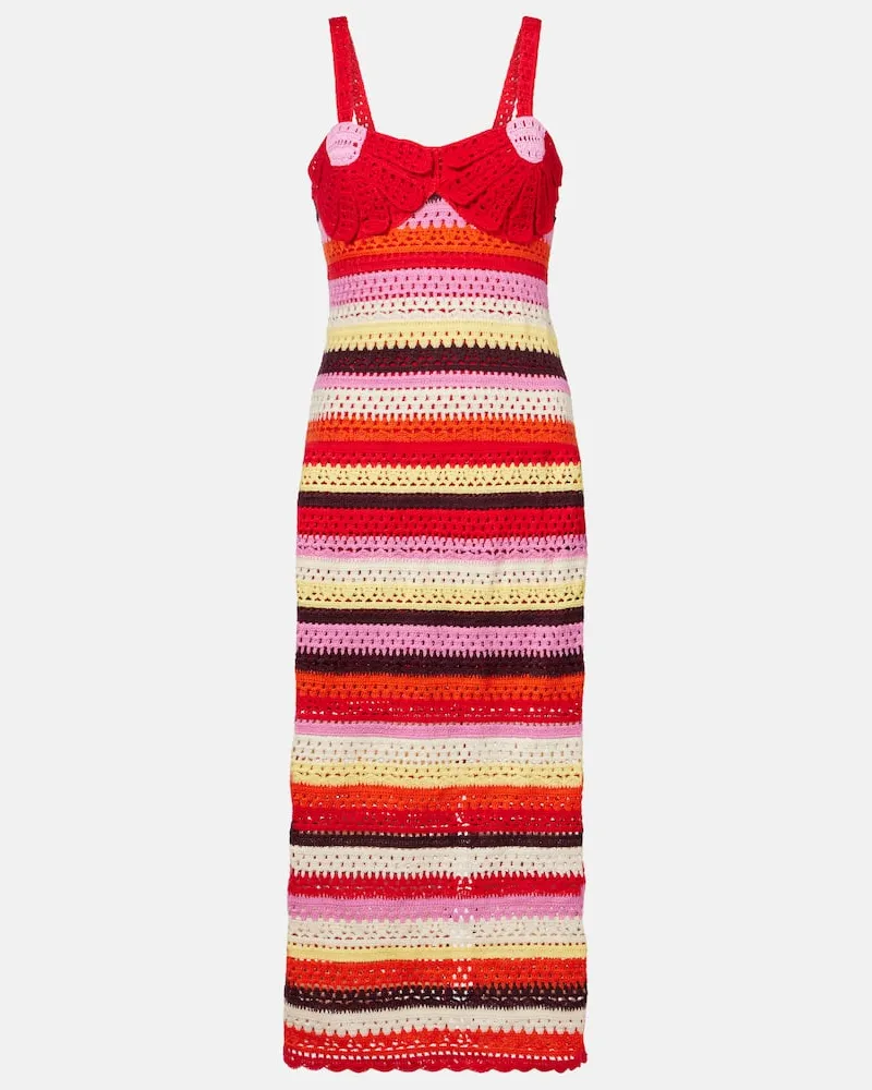 FARM Rio Midikleid aus Häkelstrick Multicolor