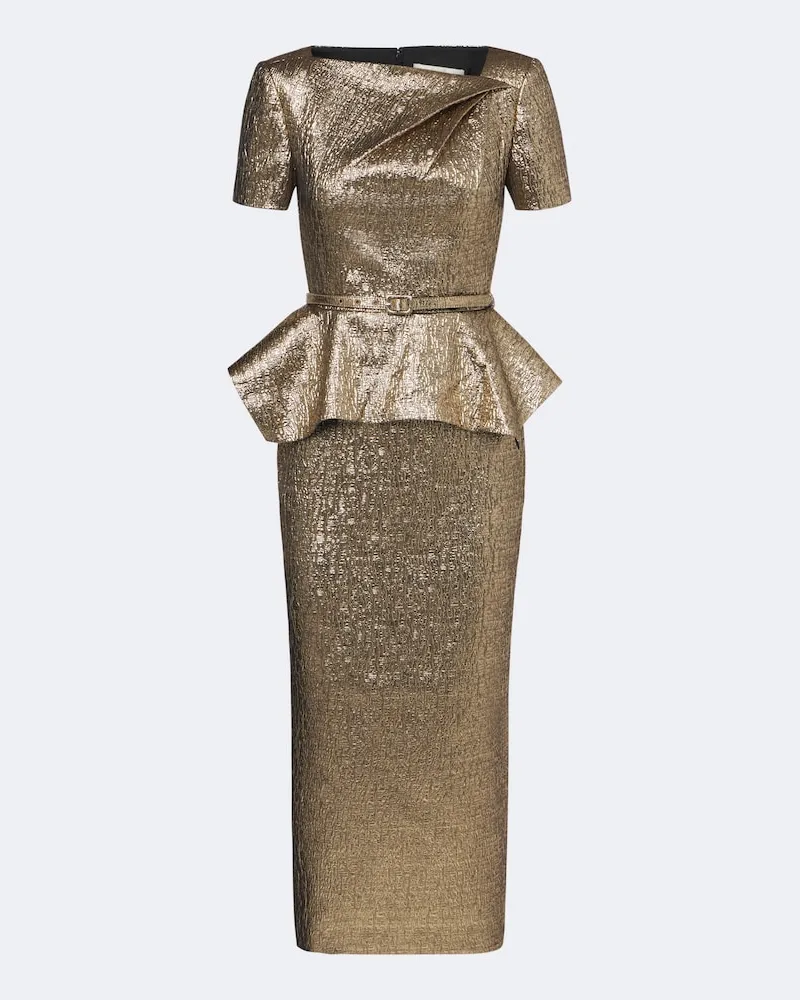 Roland Mouret Cocktailkleid aus Cloqué Gold