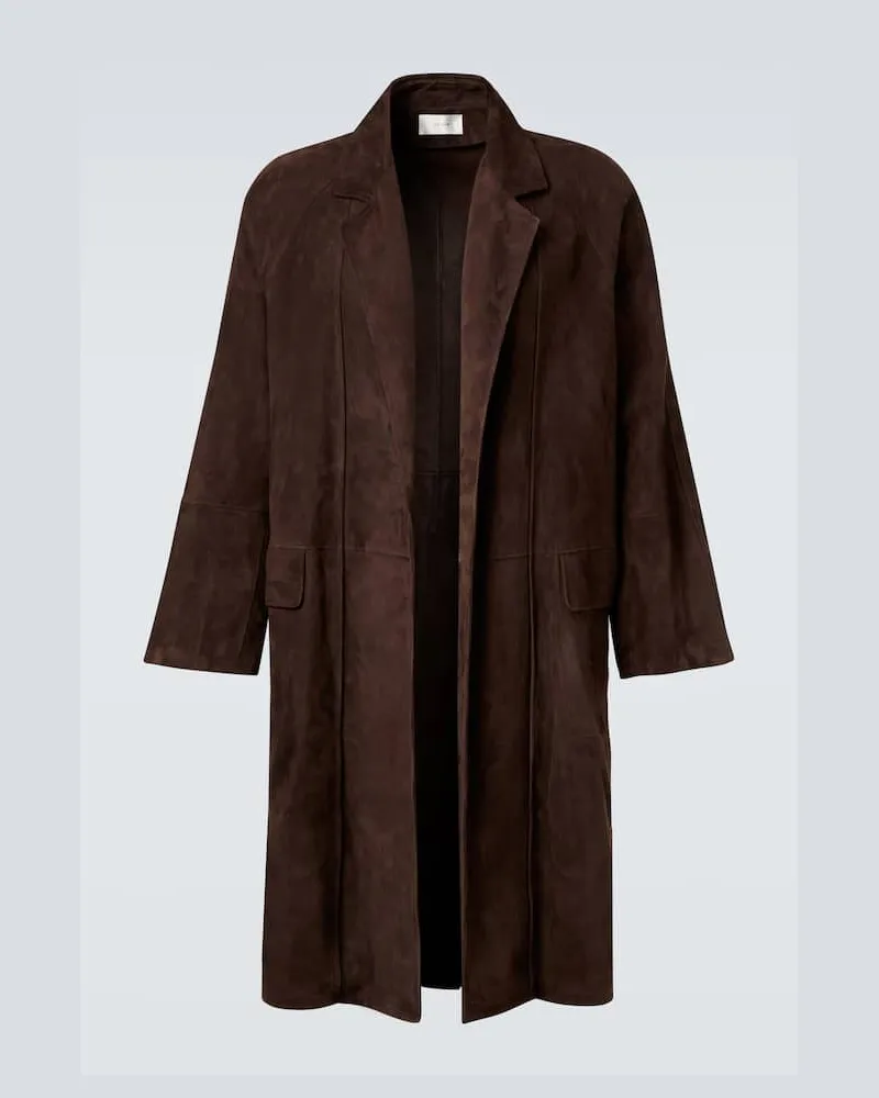 The Row Mantel Hanto aus Veloursleder Braun