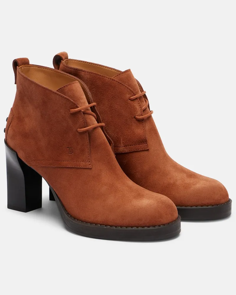 TOD'S Ankle Boots BH Bootie 80 aus Veloursleder Braun