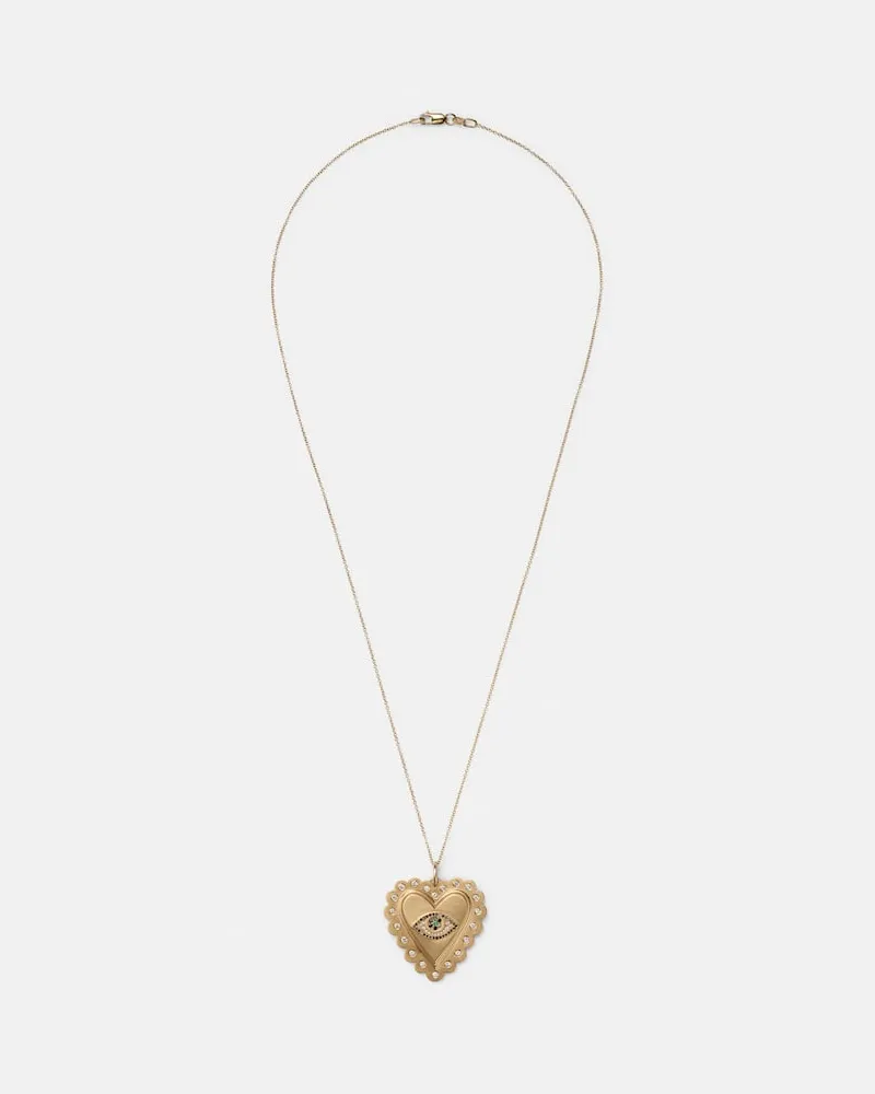 Ileana Makri Halskette aus 18kt Gelbgold mit Diamanten und Tsavorit Multicolor