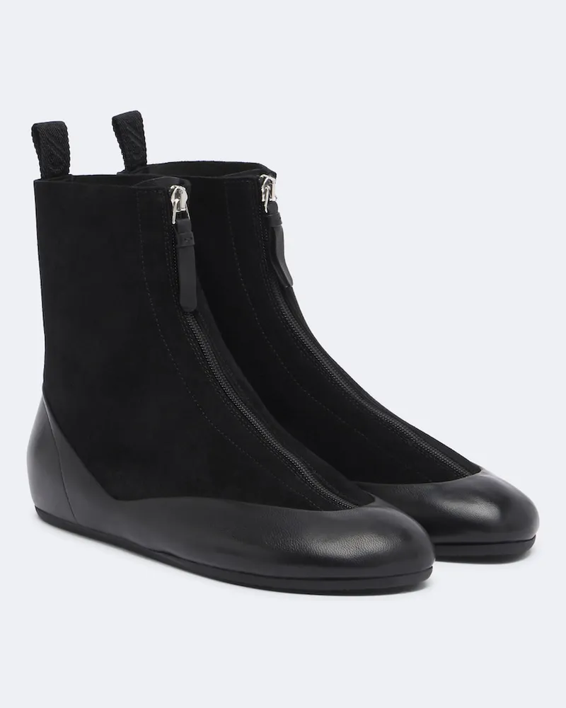 Proenza Schouler Ankle Boots Arcadia aus Veloursleder mit Leder Schwarz