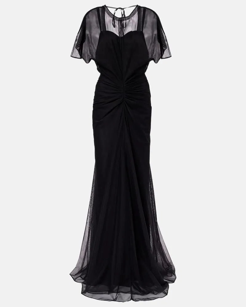 Victoria Beckham Robe Bella aus Organza Schwarz