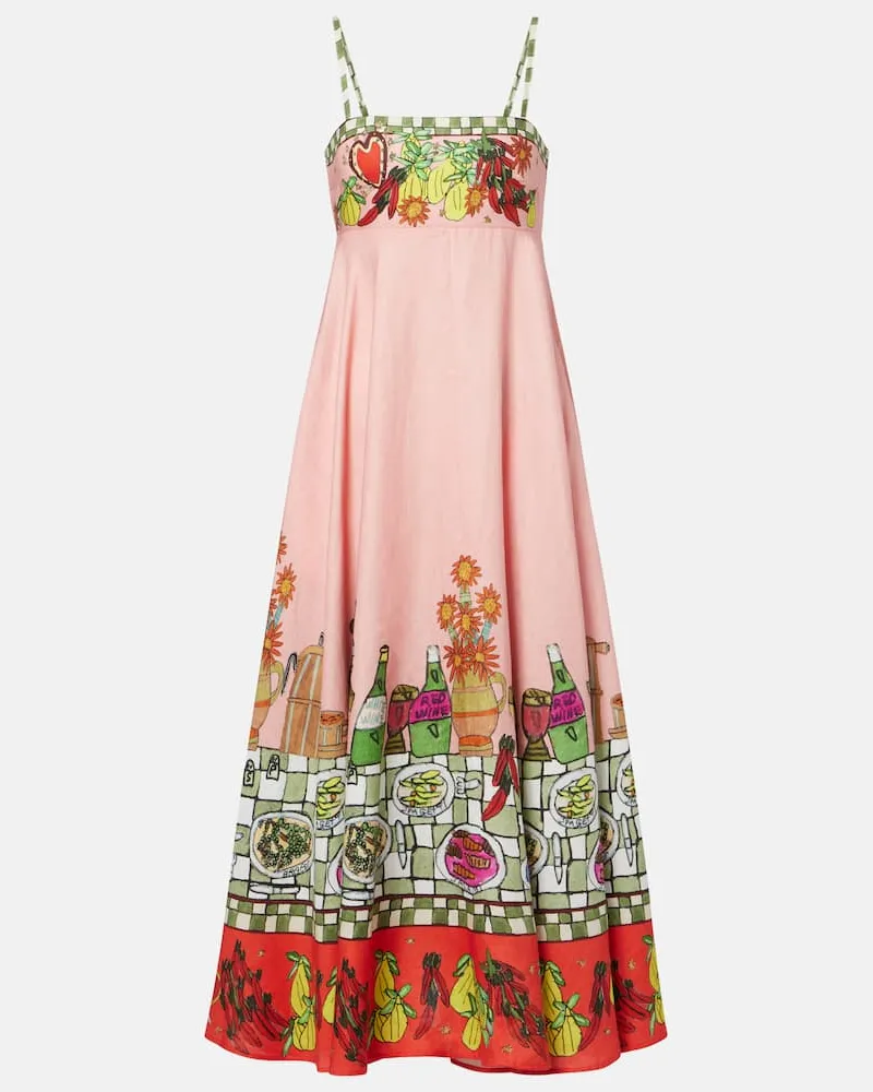 ALEMAIS Alémais X Greg Sindel Maxikleid Contessa aus Leinen Pink
