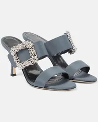 Manolo Blahnik Verzierte Sandalen Gable Jewel Blau