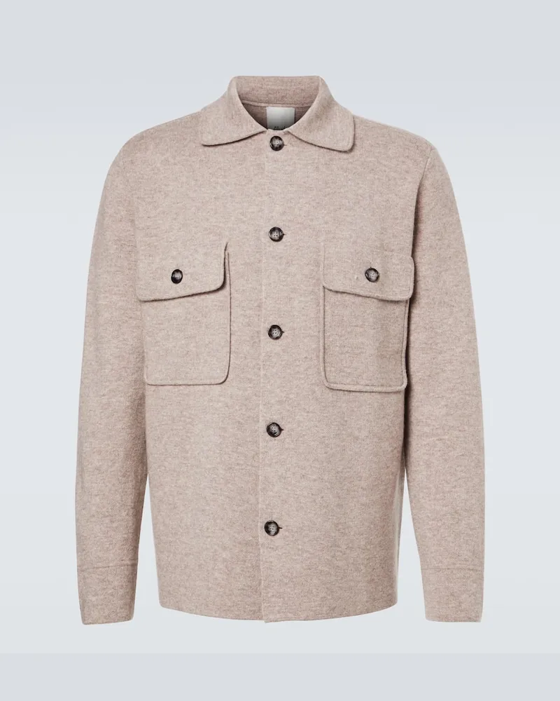 ALLUDE Hemdjacke aus Wolle und Kaschmir Beige