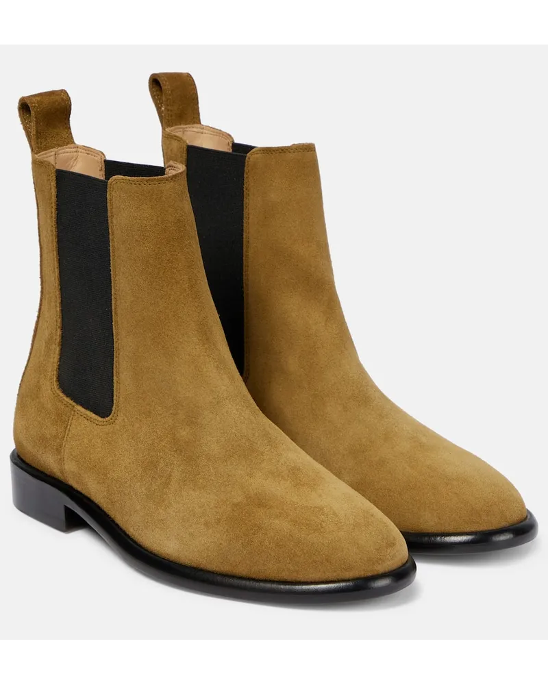 Isabel Marant Chelsea Boots Galna aus Veloursleder Beige