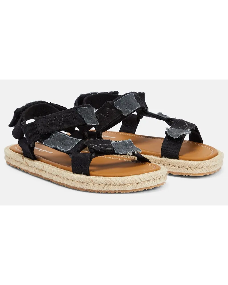 Maison Margiela Espadrille-Sandalen aus Baumwolle Schwarz