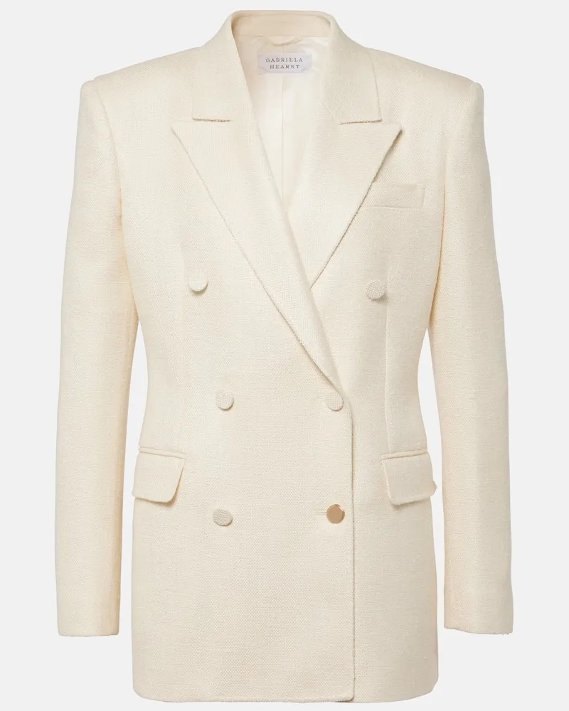 Gabriela Hearst Blazer Gavin aus Seide und Wolle Weiß