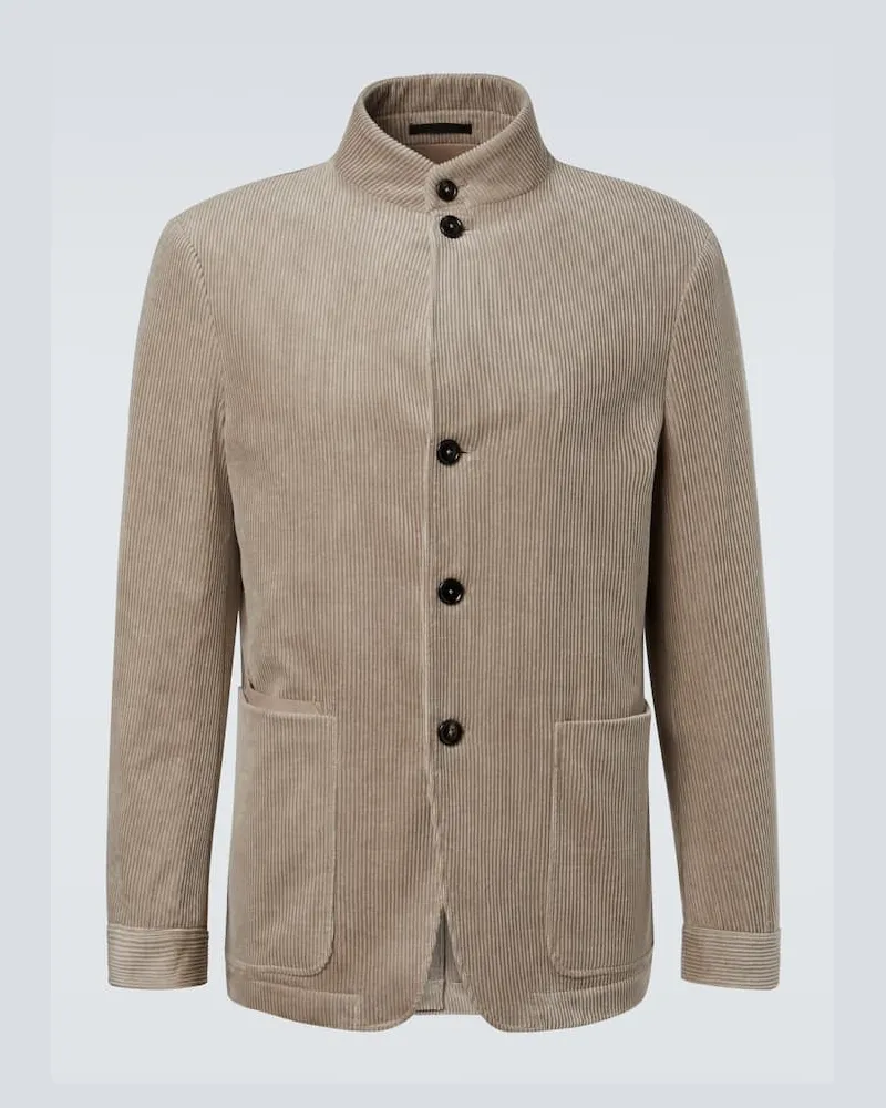 Ermenegildo Zegna Jacke Conte aus Cord Beige