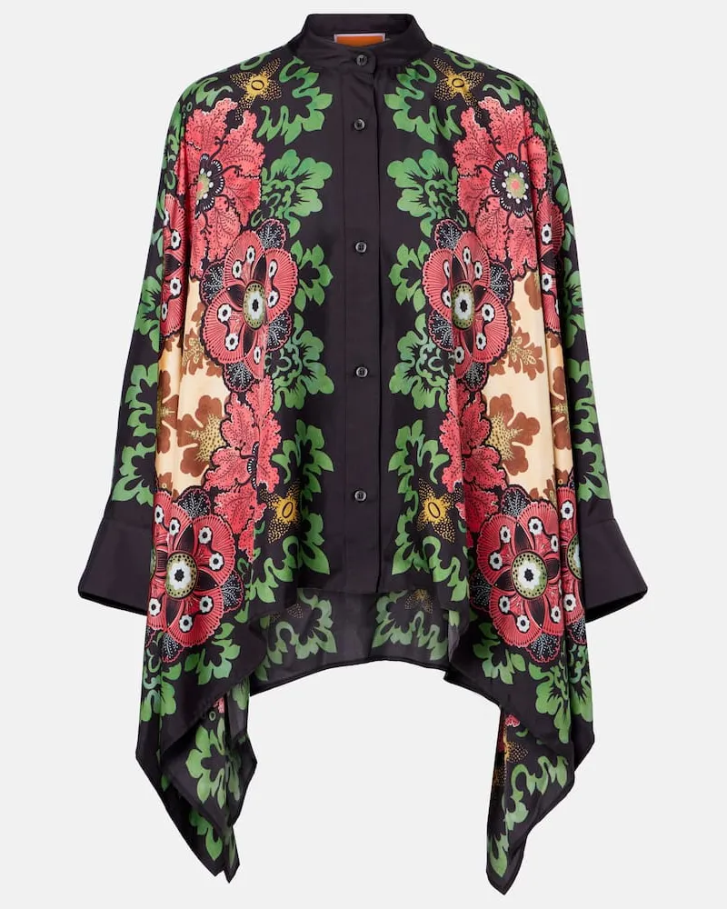 La DoubleJ Hemd Foulard aus Seiden-Twill Multicolor