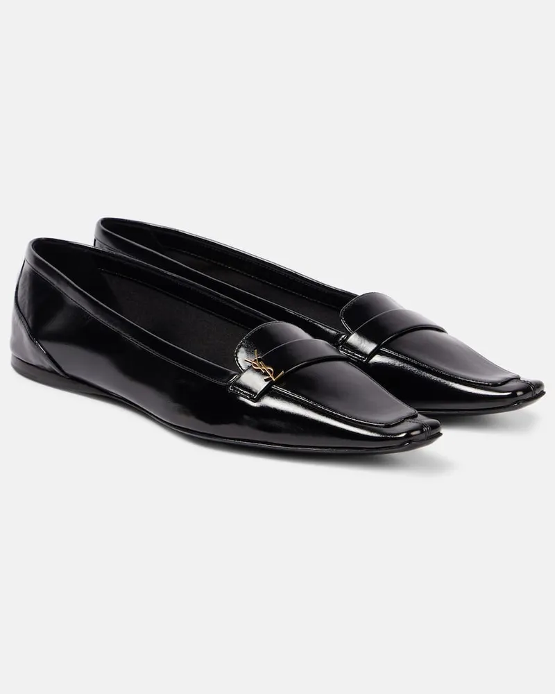Saint Laurent Ballerinas Poppy aus Leder Schwarz