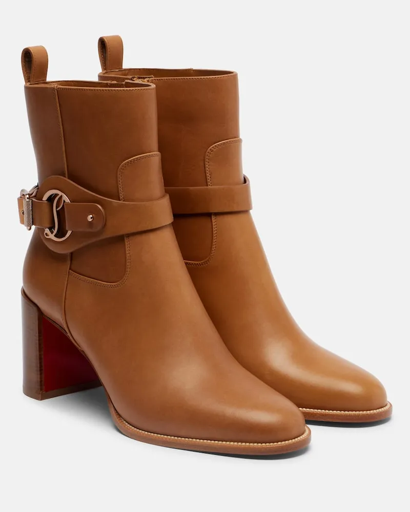 Christian Louboutin Ankle Boots Dianouchette 70 aus Leder Braun